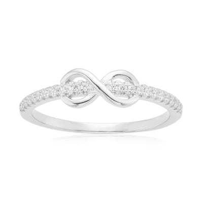 Sterling Silver Cubic Zirconia Infinity Stacker Ring