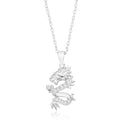Sterling Silver Round Cubic Zirconia Dragon Pendant