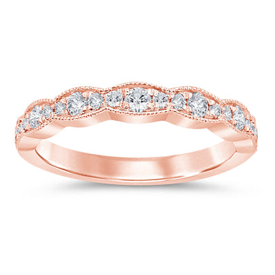 10ct Rose Gold Round Cut 0.30 Carat tw Diamond Ring