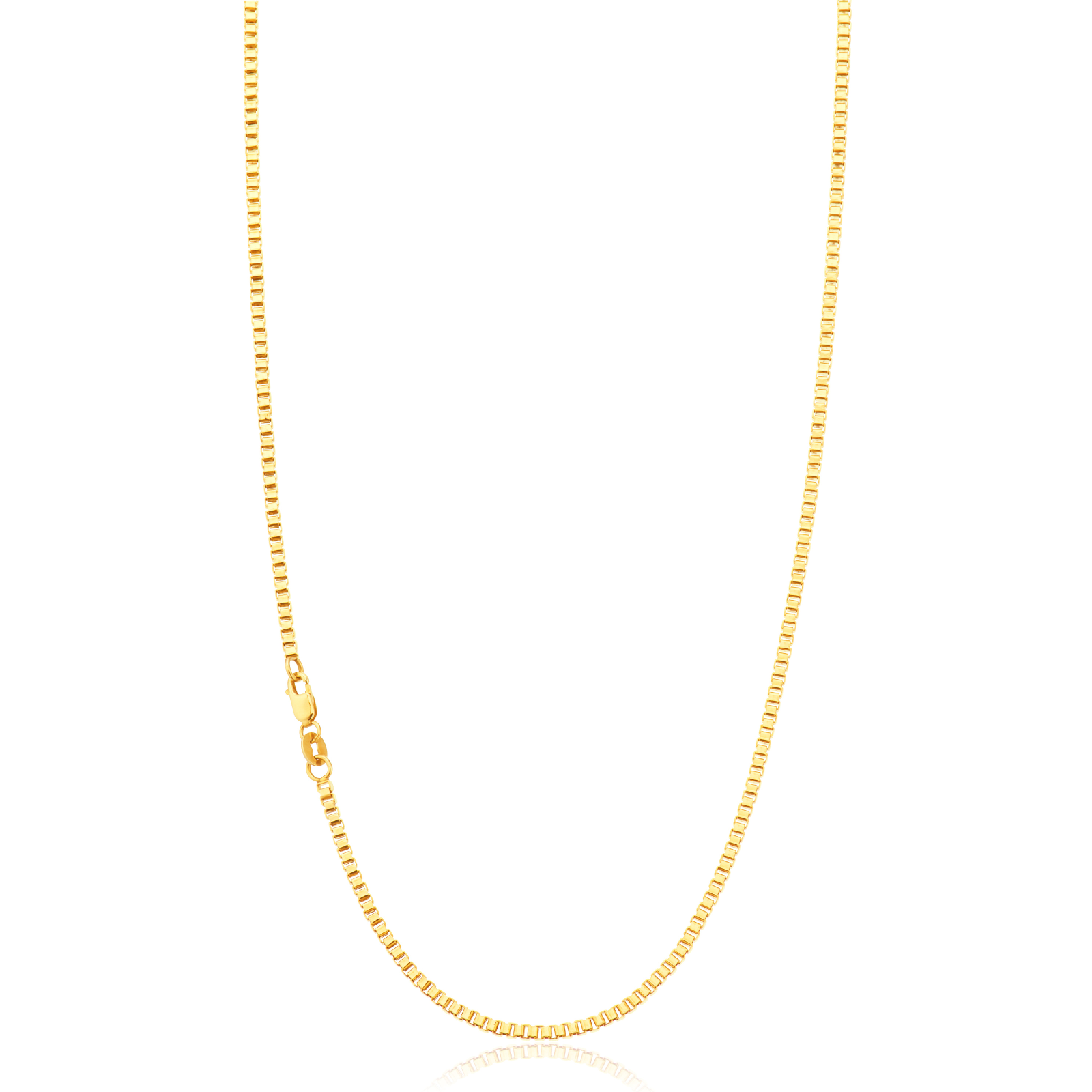 9ct Yellow Gold Silver Filled 45cm 26 Gauge Box Chain