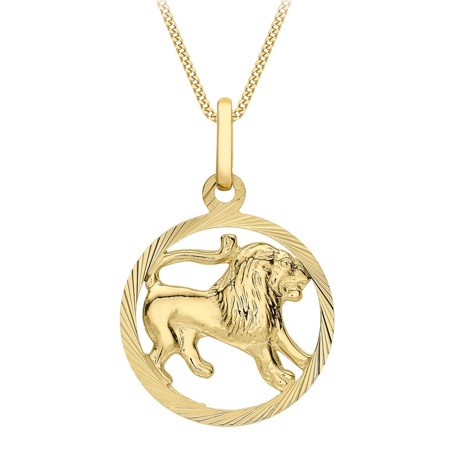9ct Yellow Gold Leo Zodiac Pendant1