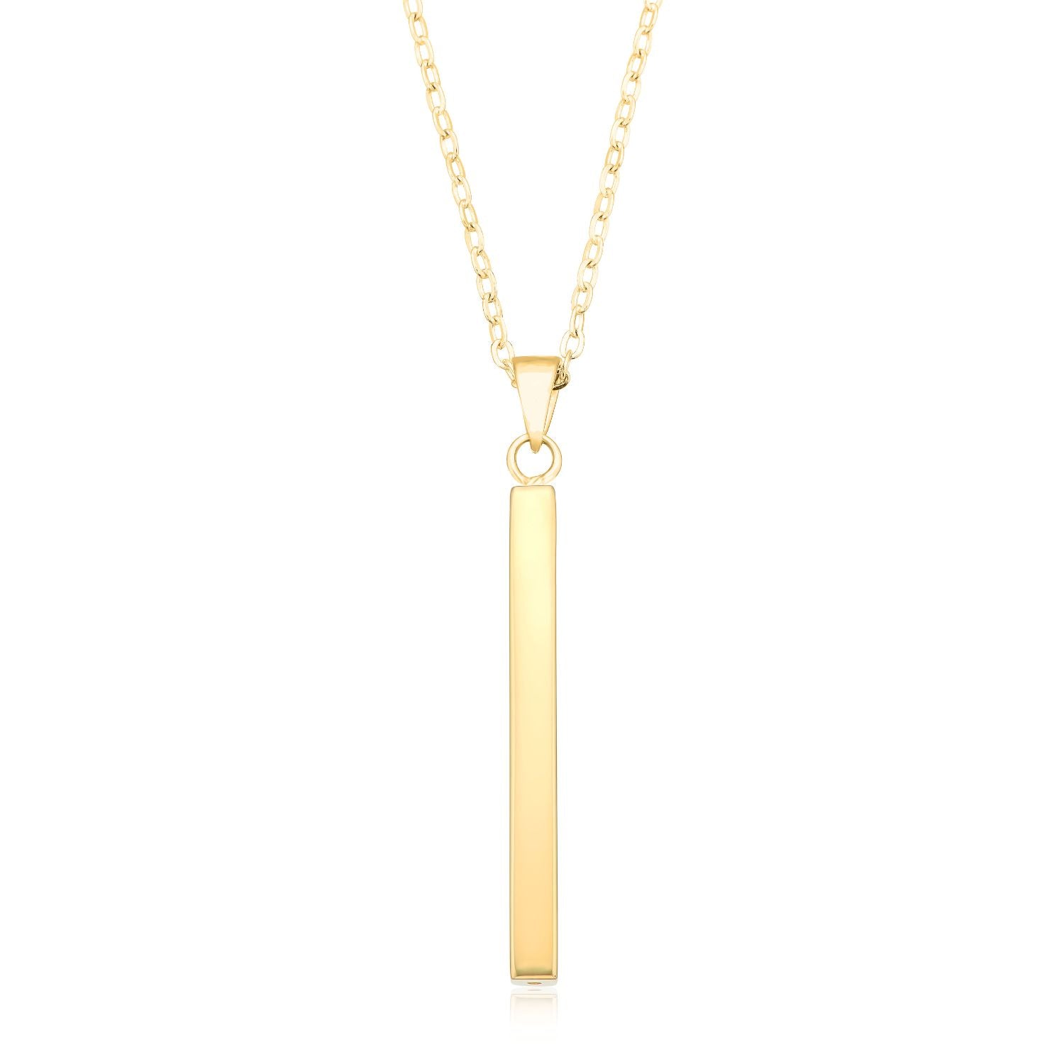 9ct Yellow Gold Bar Pendant - Main Image