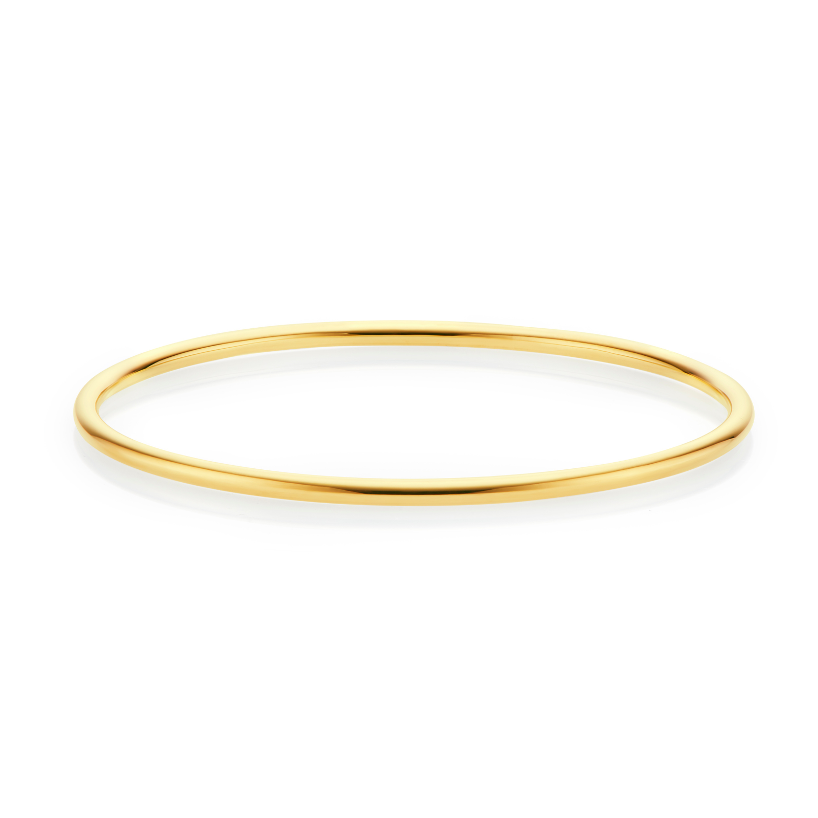 9ct Yellow Gold 60x2.5mm Solid Polished Golf Bangle