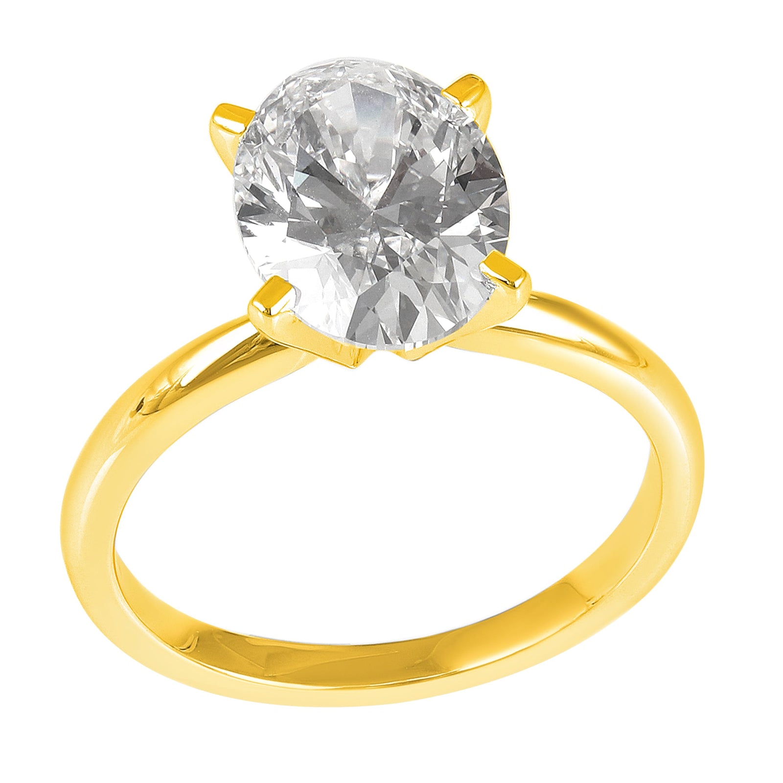 Celebration 18ct Yellow Gold Oval Cut 3 Carat Certified Lab Grown Diamond Ring