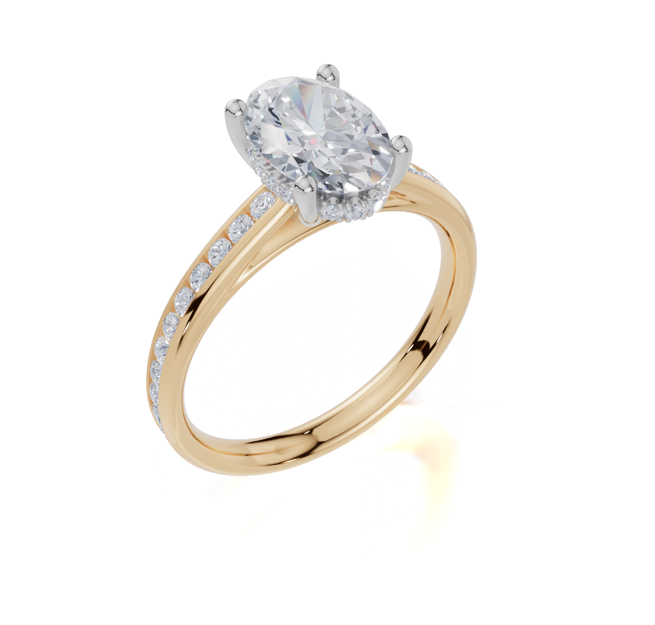 9ct Yellow Gold Oval Cut 1.91 Carat tw of Lab-Grown Diamonds Ring