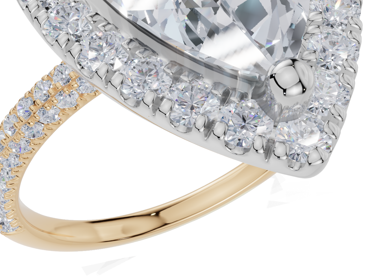 18ct Yellow Gold Pear Cut 3.62 Carat tw of Lab-Grown Diamonds Ring