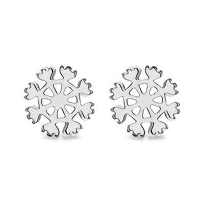 Sterling Silver Snow Flake Stud Earrings