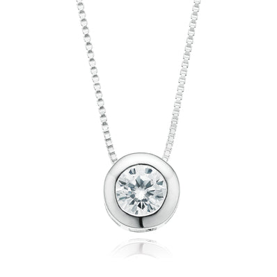 Sterling Silver 40cm Cubic Zirconia Necklace