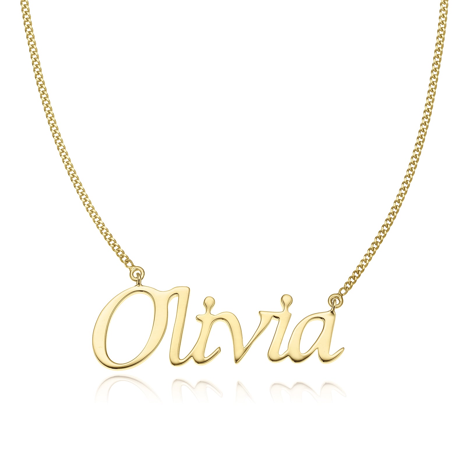 9ct Yellow Gold 40cm Personalised Name Necklace