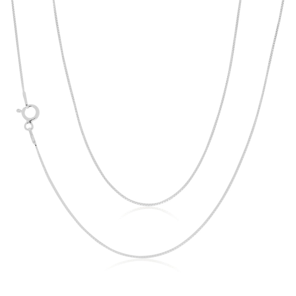 Sterling Silver 40cm Box Chain Necklace