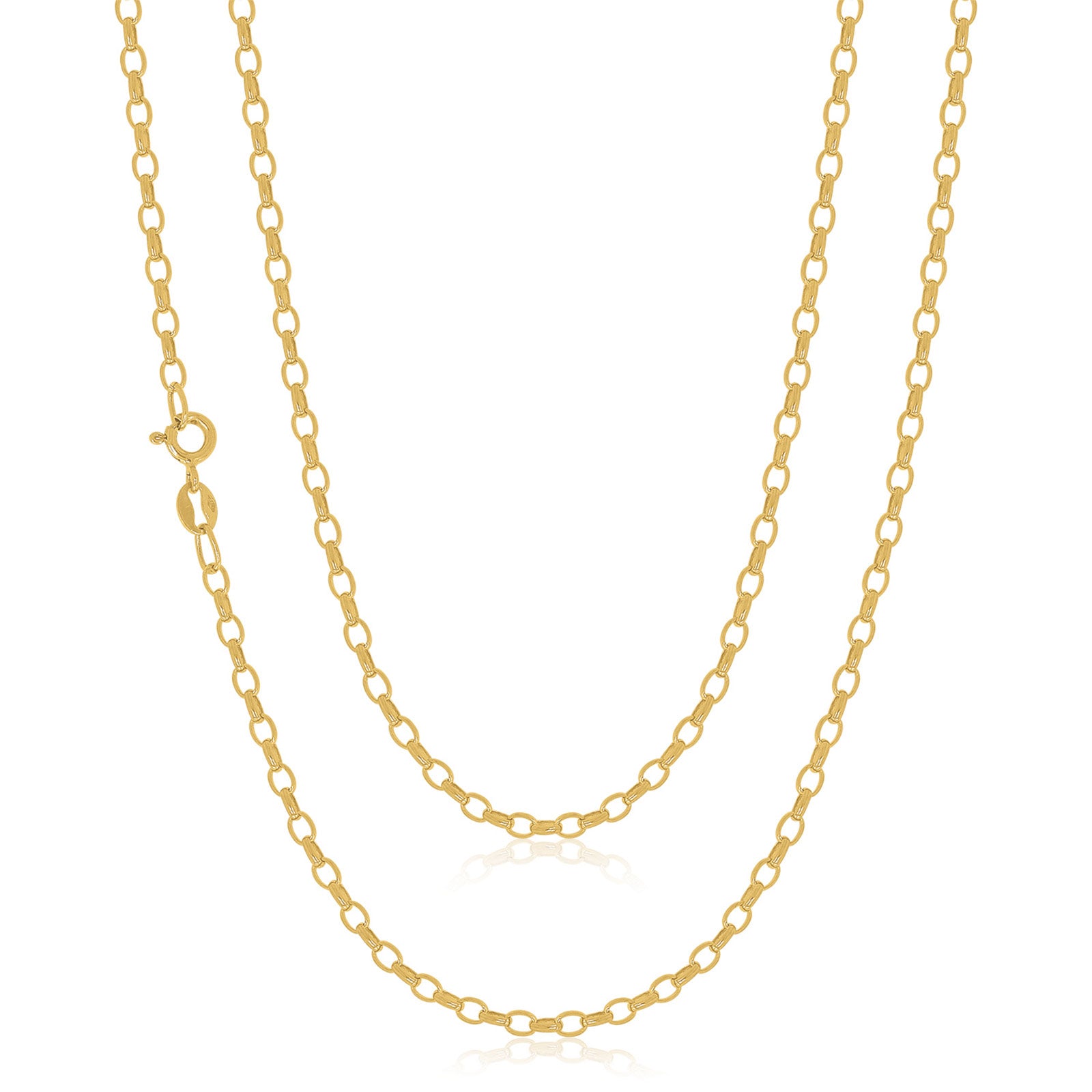 9ct Yellow Gold 60cm Oval Belcher Chain