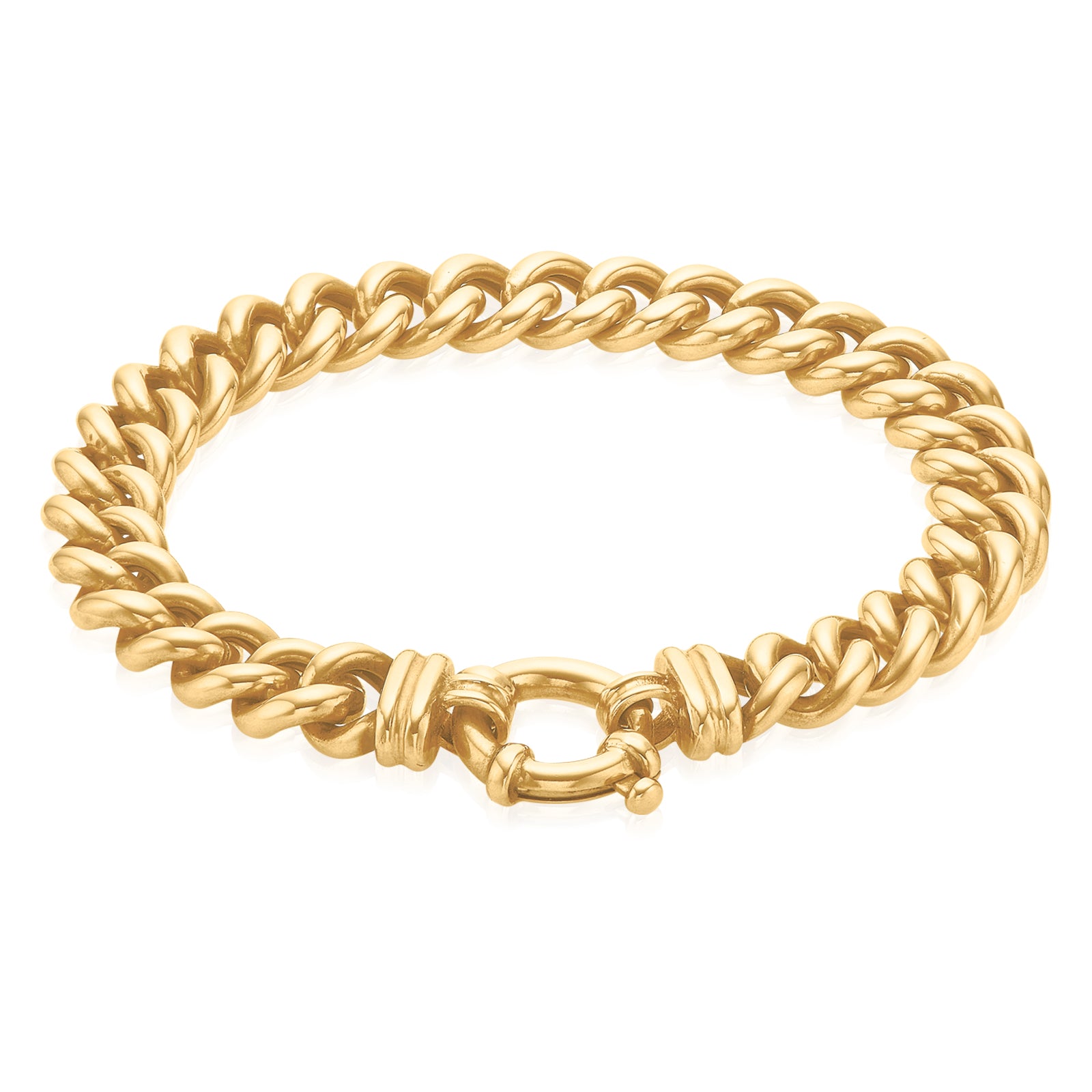 Yellow Gold Curb Bracelet 9k Gold Bracelet 9ct Yellow Gold 8"