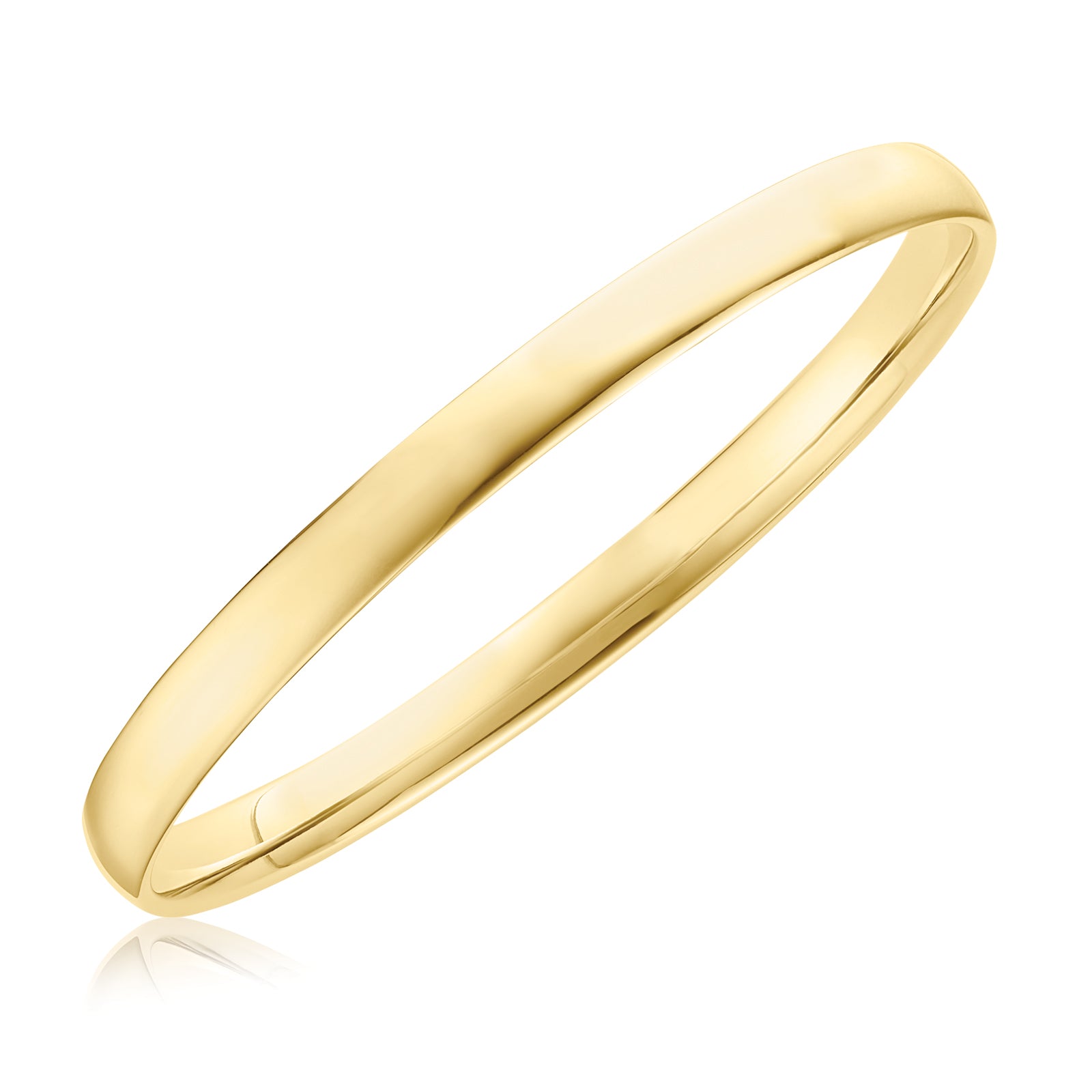 9ct Yellow Gold Silver Filled 63x6mm Half Round Bangle