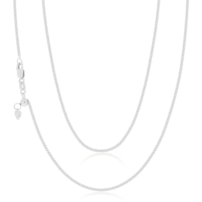 Sterling Silver 45cm Adjustable Curb Chain