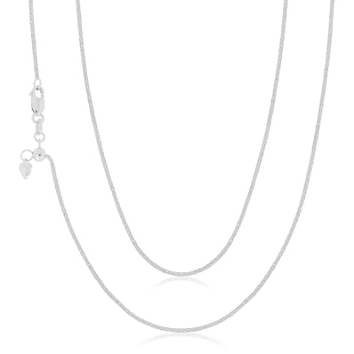 Sterling Silver 45cm Adjustable Wheat Chain