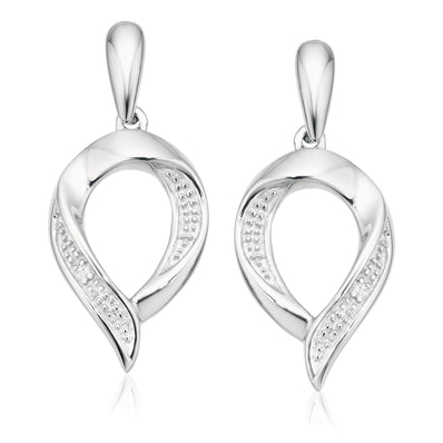 Sterling Silver Diamond Set Drops