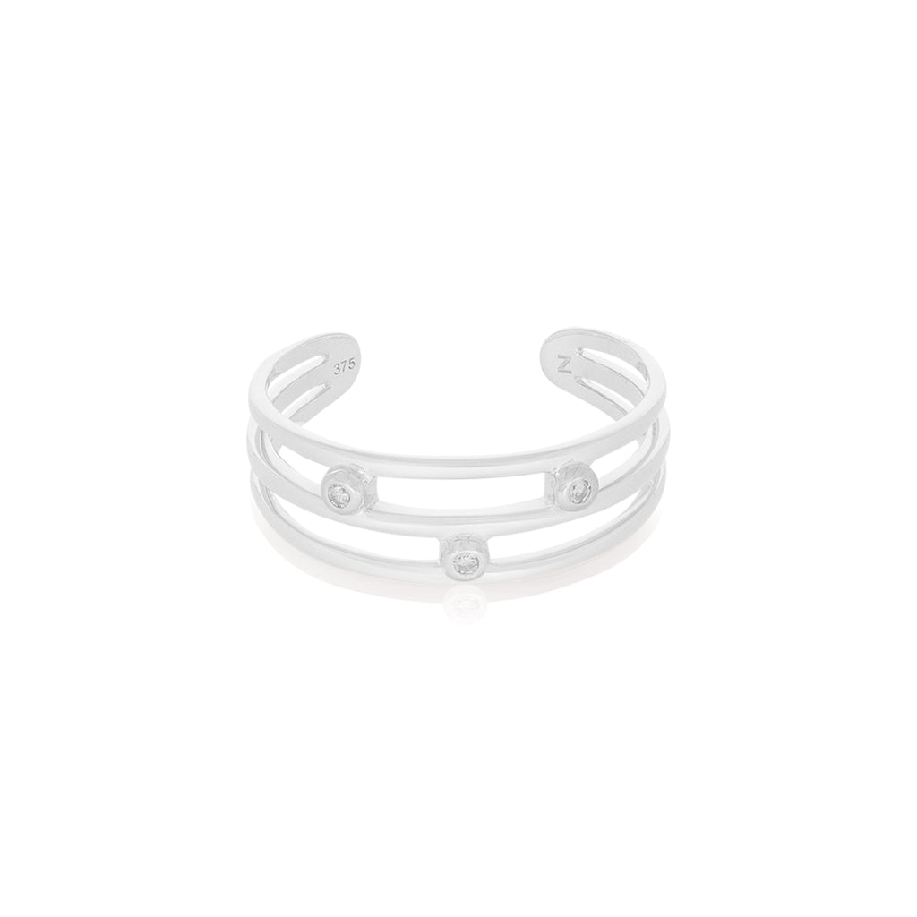 Sterling Silver  Diamond Set Toe Ring