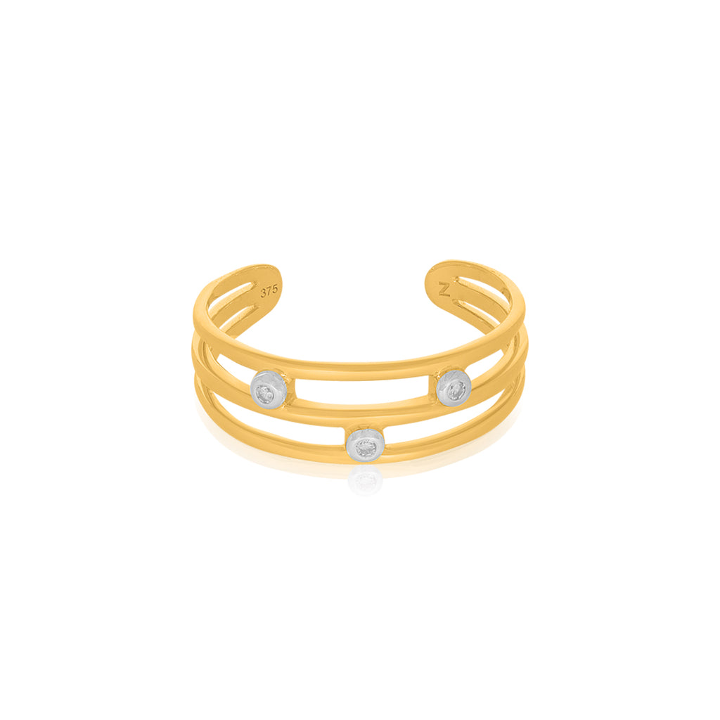 9ct Yellow Gold  Diamond Set Toe Ring