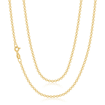 9ct Yellow Gold 45cm Round Belcher Chain