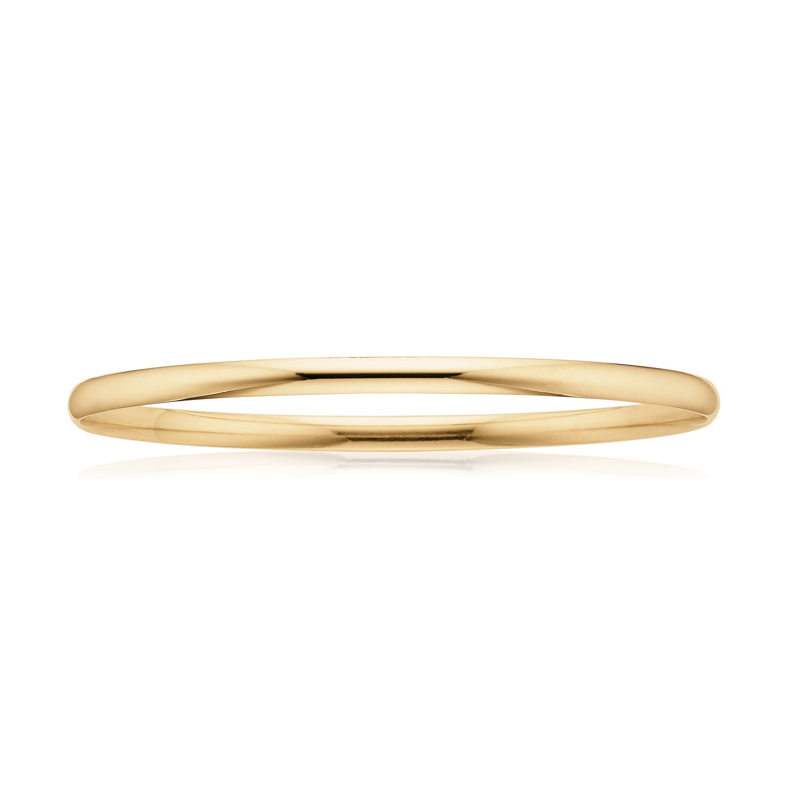 9ct Yellow Gold 65x4mm Half Round Bangle