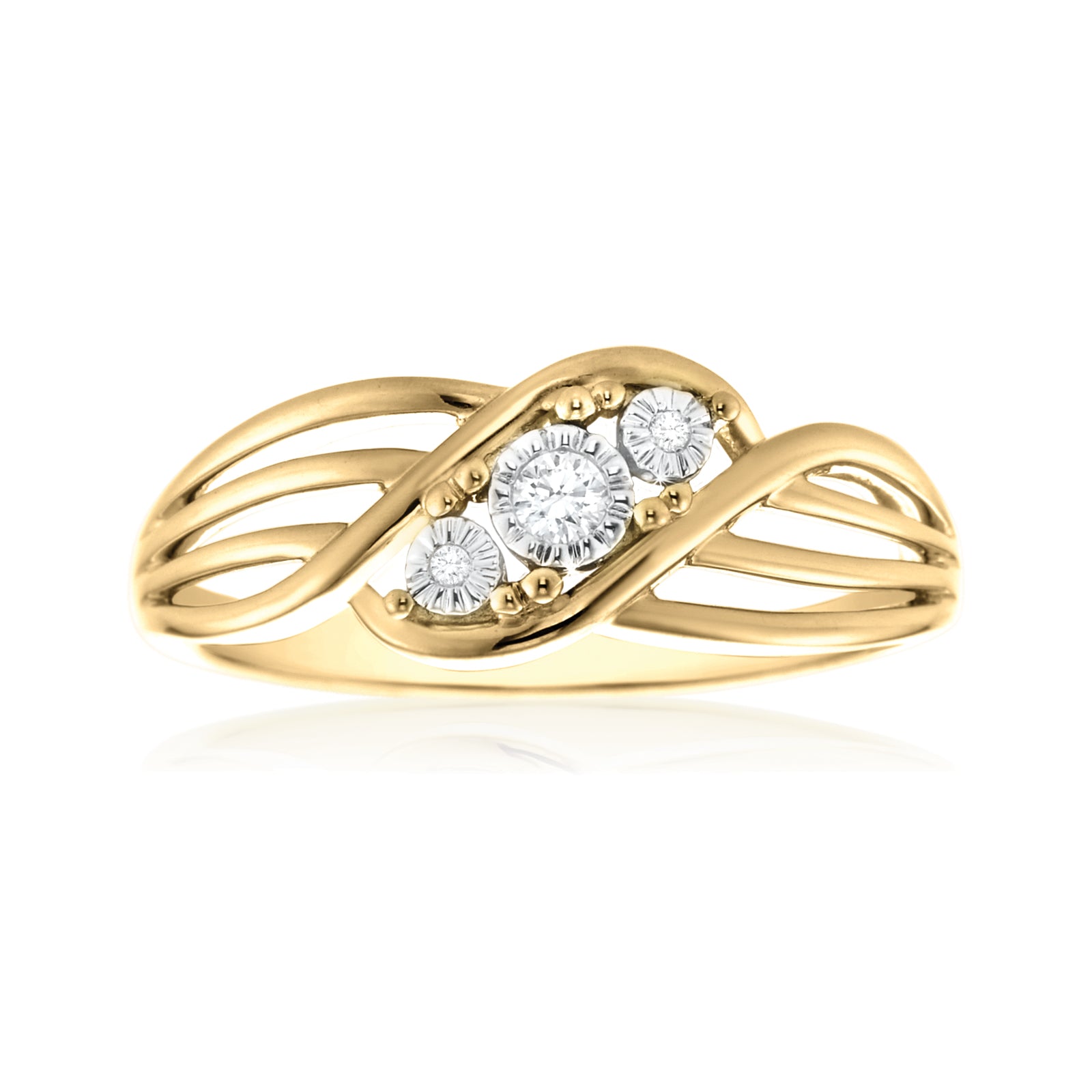 9ct Yellow Gold & Diamond Set Ring 9ct Yellow Gold & Diamond Set Ring