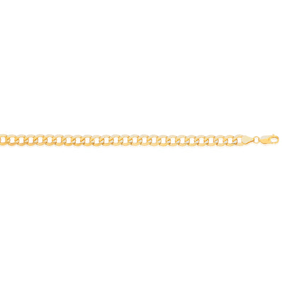 9ct Yellow Gold & Silver-filled 21cm Curb Bracelet