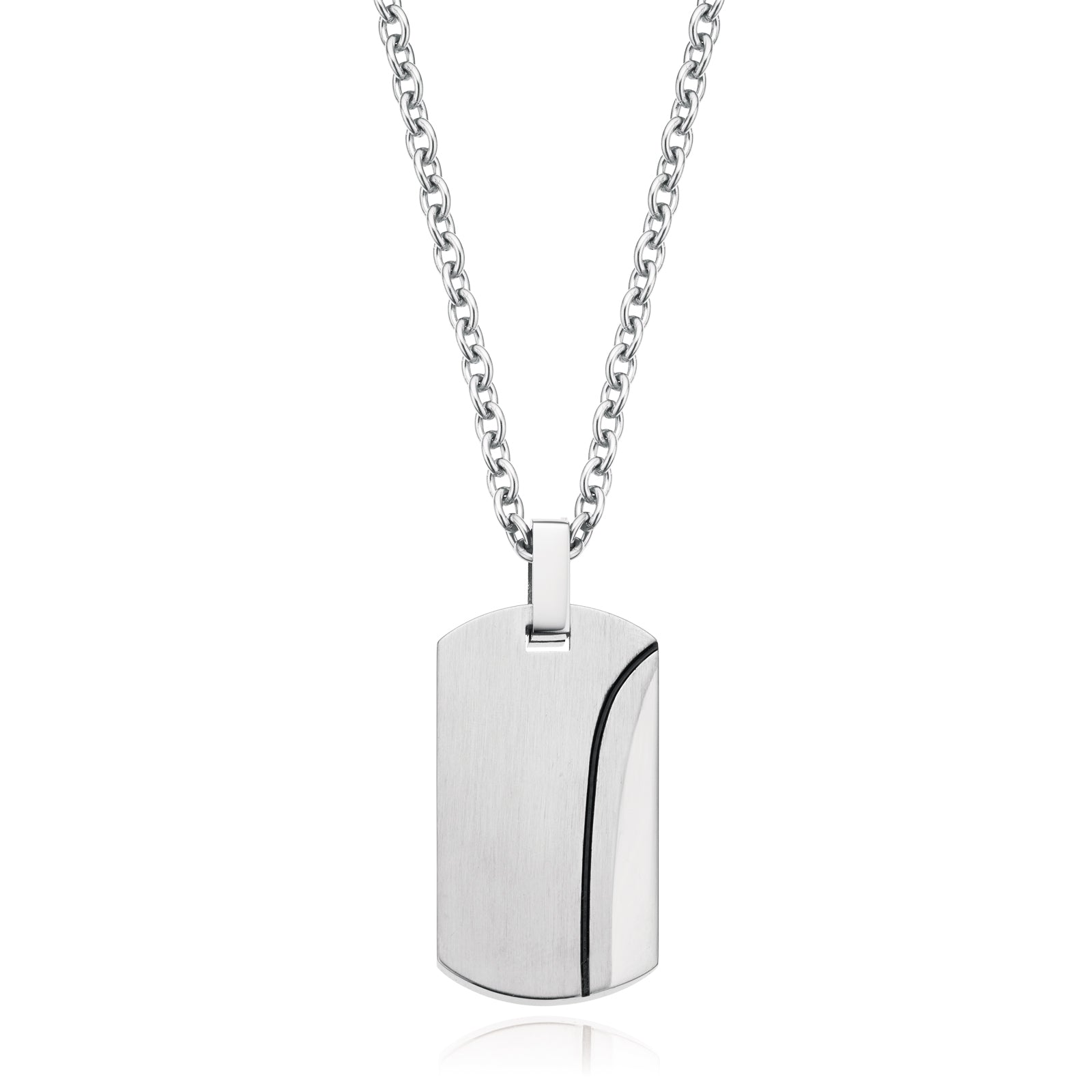 Tensity Stainless Steel Dog Tag Pendant and Chain - Main Image