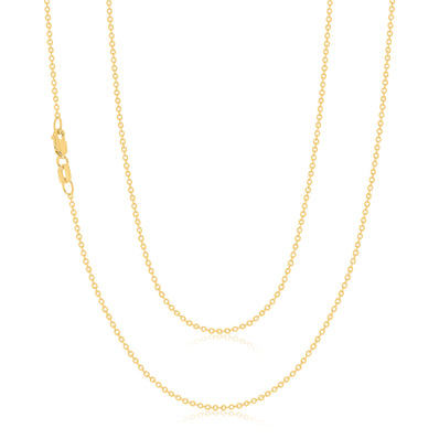 9ct Yellow Gold 45cm Cable Chain