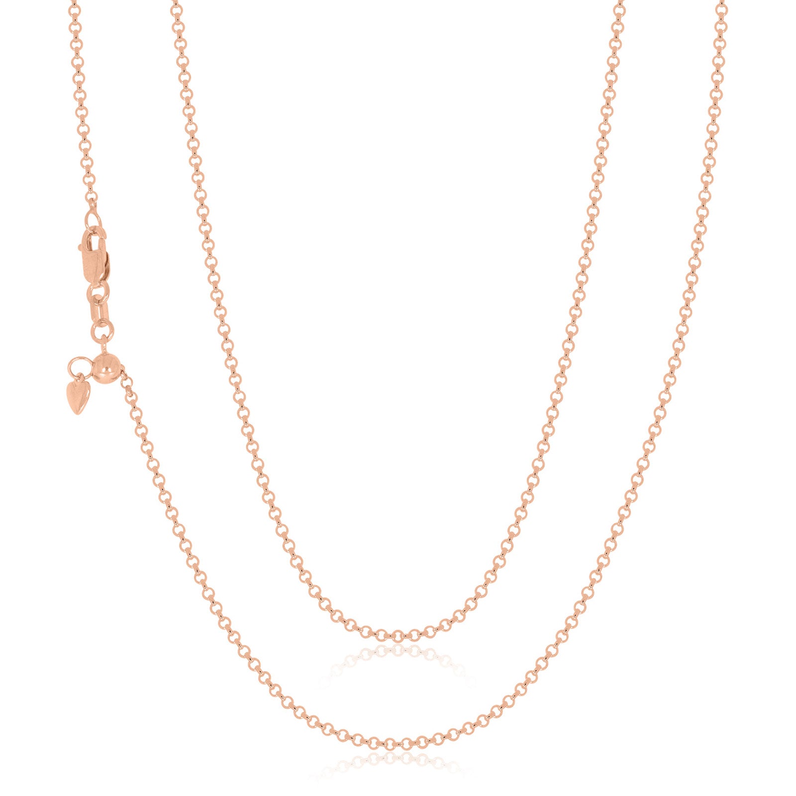 9ct Rose Gold 45-50cm Adjustable Belcher Chain