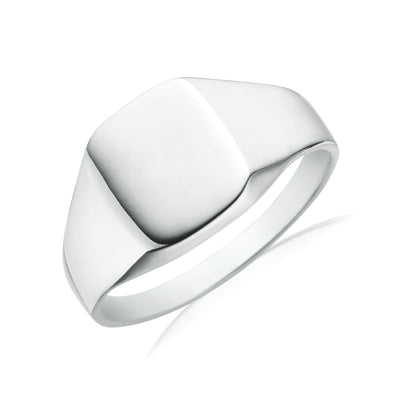 Sterling Silver Plain Signet Mens Ring