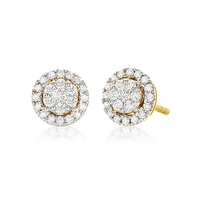 London 9ct Yellow Gold Round Brilliant Cut with 0.30 CARAT tw of Diamonds Stud Earrings