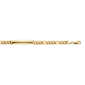 9ct Yellow Gold & Silver-filled 19cm Figaro Bracelet with ID Bar