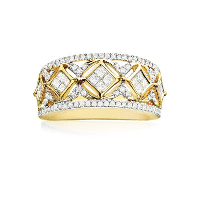 New York 14ct Yellow Gold Princess Cut with 3/4 CARAT tw of Diamonds Ring