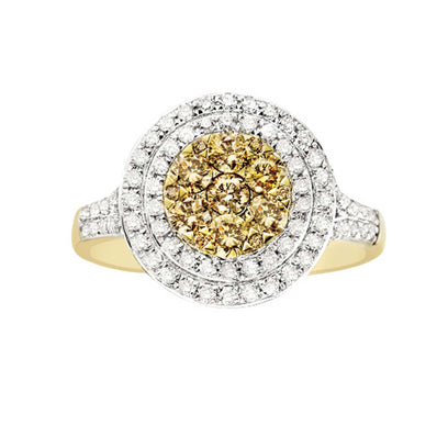 9ct Yellow Gold Round Brilliant Cut with 1 CARAT tw of Diamonds Ring