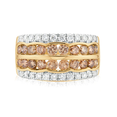 9ct Yellow Gold Round Brilliant Cut with 2 CARAT tw of Diamonds Ring