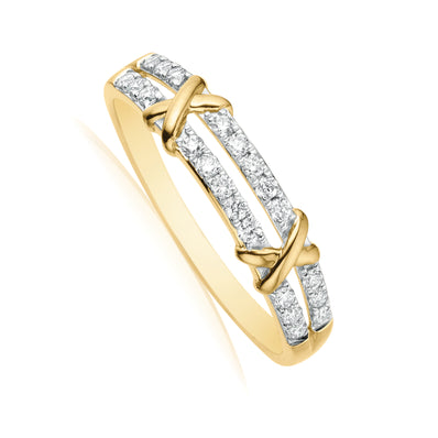 9ct Yellow Gold Round Brilliant Cut with 1/4 CARAT tw of Diamonds Ring