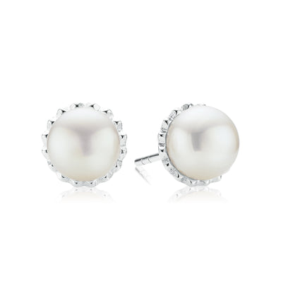 Sterling Silver 6-7mm Fresh Water Pearl  Stud Earrings