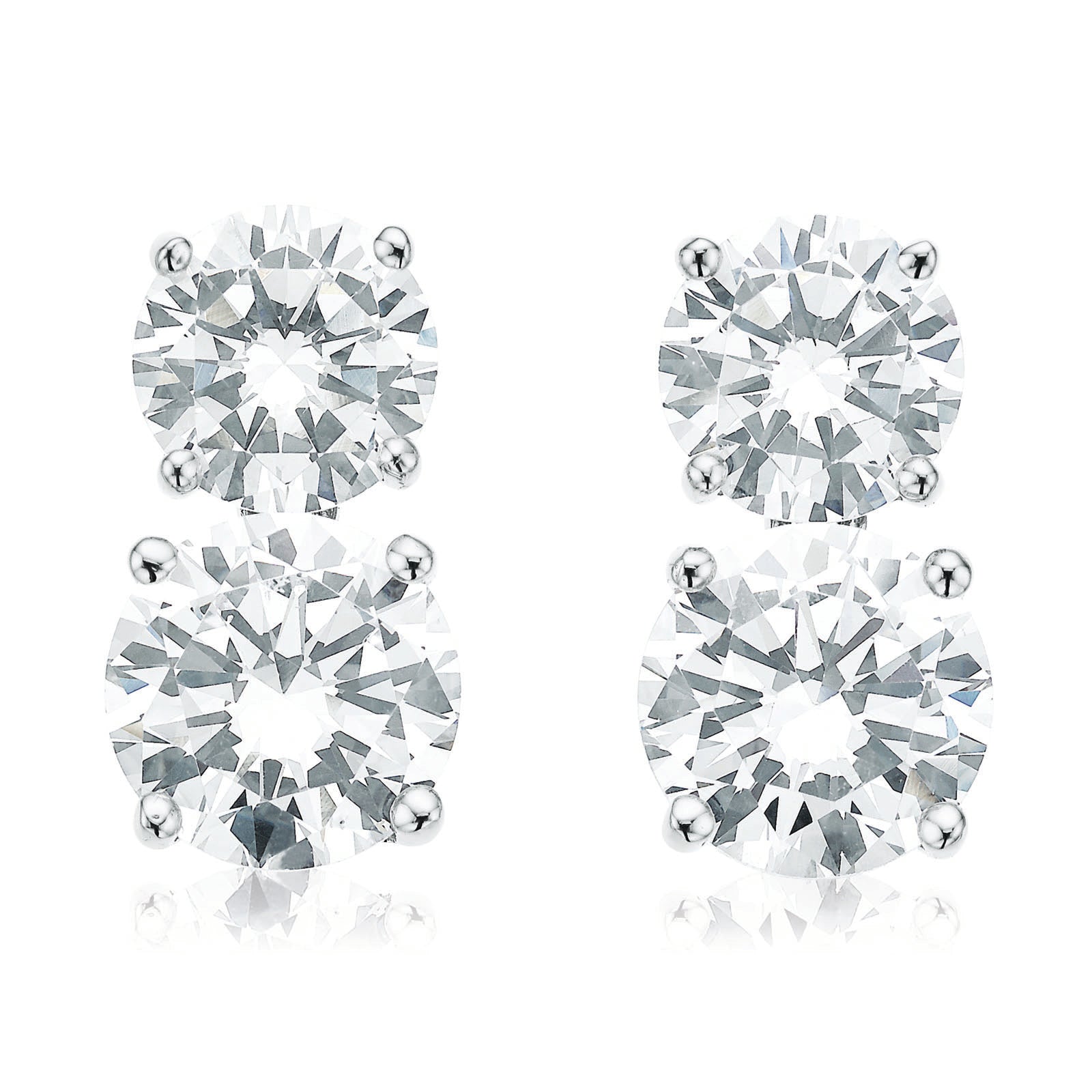 Sterling Silver 67-mm Cubic Zirconia Stud Earrings