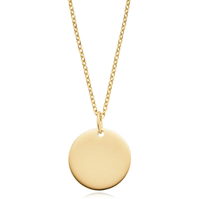 9ct Yellow Gold 45cm Disc Necklace