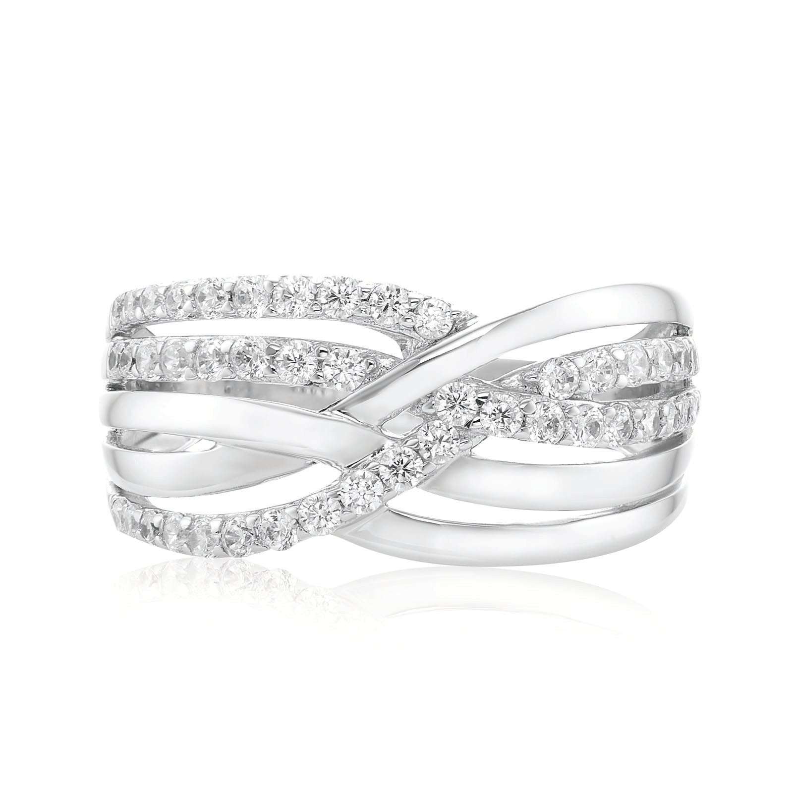White Gold Cubic Zirconia Wedding Bands Sterling Silver Wedding