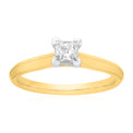 Solitaire 9ct Two Tone Gold Princess Cut 1/2 CARAT tw of Diamonds Ring