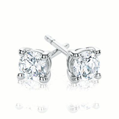 HUSH 9ct White Gold 1/2 carat tw of Diamond Simulants Stud Earrings
