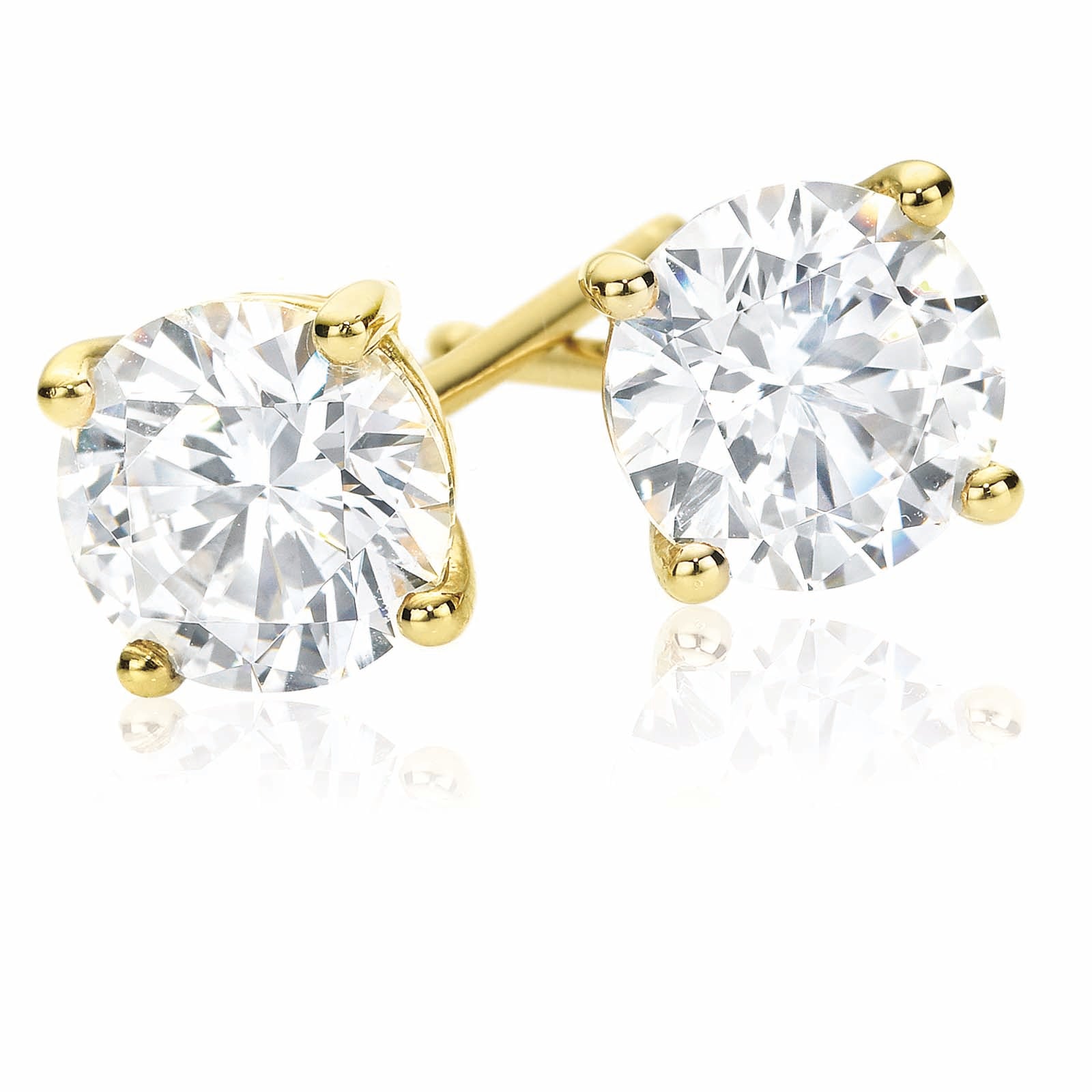HUSH 9ct Yellow Gold carat tw of Diamond Simulants Stud Earrings