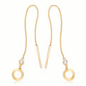 9ct Yellow Gold Diamond Set Threader Earrings