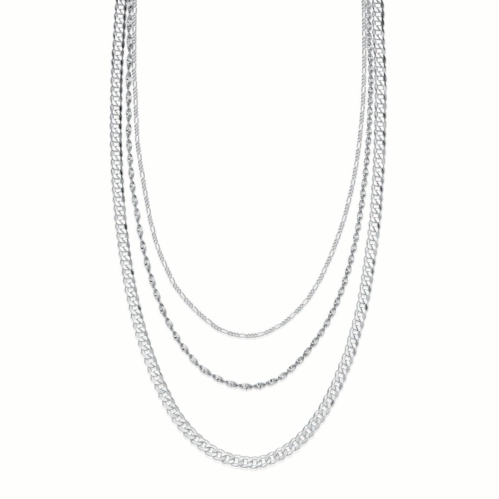 Sterling Silver 40cm Triple Strand Necklace