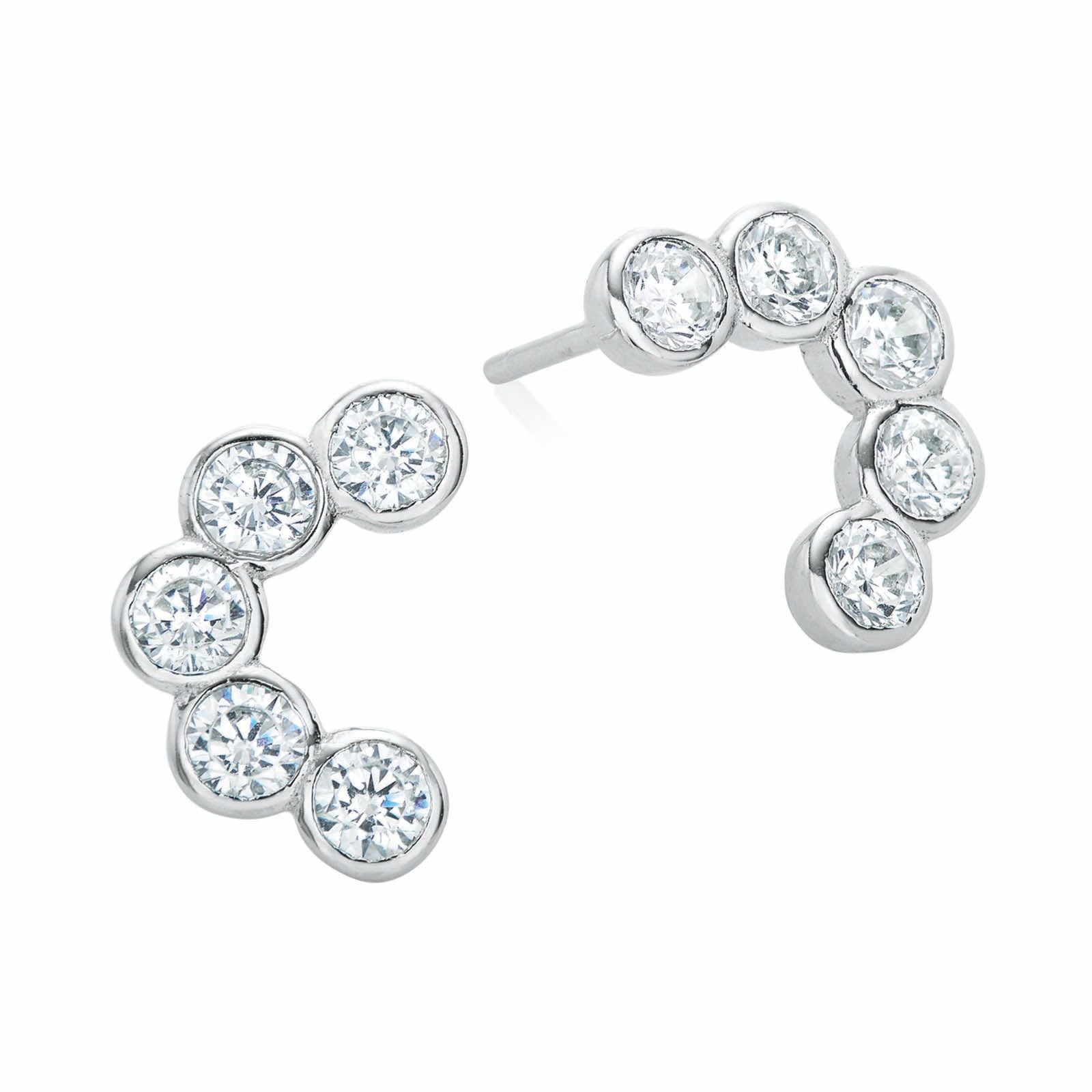Sterling Silver Cubic Zirconia Ear Climbers