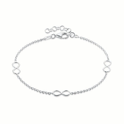 Sterling Silver  16-19cm Infinity Bracelet