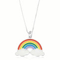 Sterling Silver Enamel Rainbow Kids Necklace