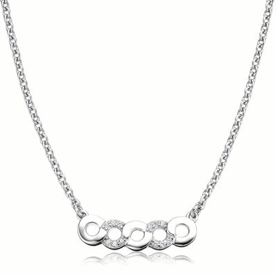 Sterling Silver Cubic Zirconia Link Necklace