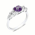 Sterling Silver Purple Cubic Zirconia Ring